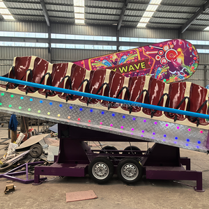 10ที่นั่ง Funfair Carnival รถพ่วงเครื่องจักรกลอุปกรณ์สวนสนุกนั่งคลื่นบ้า - Product Image 6