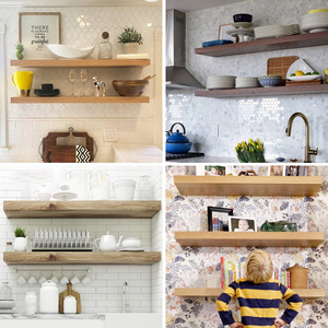 JAYA Black Steel Concealed Floating <strong>Shelf</strong> <strong>Bracket</strong> Hidden Wall Mount Support <strong>Rods</strong> for Wood <strong>Shelves</strong> Bathroom Kitchen Storage - Product Image 4