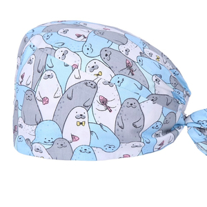 Con monograma de tiburón brillo barco negro <span class=keywords><strong>comprar</strong></span> quirúrgico Scrub ducha sombreros cola de caballo en la sala de operaciones - Product Image 4