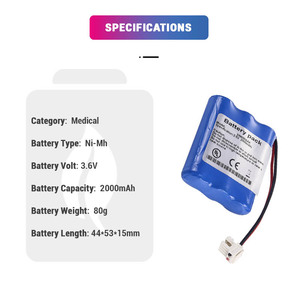 Batería de Repuesto de 3.6V 2000mAh NI-MH Casmed 3/N600AAK para Bomba de Jeringa Médica B-Braun NI-AA2000MAH - Product Image 2
