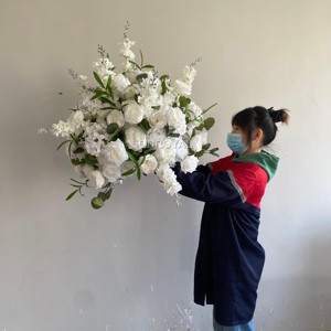 Nuovo Design Personalizzabile: Centrotavola con Sfera di Rose Bianche, Fiori Artificiali in Seta, Decorazioni Floreali all'Ingrosso - Product Image 5