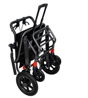 Chaise de voyage pour adultes et personnes âgées avec levier de bagage, roue arrière de 12 ", siège de 18.5" de large, fauteuil roulant d'avion portable ultra-léger