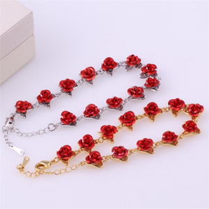 Trendz chine usine frais rouge or rose fleur charme bracelet - Product Image 4