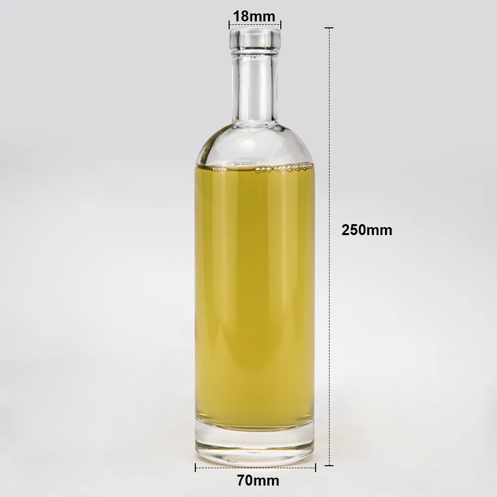 Chất lượng cao Nhà Máy Giá dày dưới 700ml 750ml Glass Wine Bottle Vodka rượu chai với t-nút chai