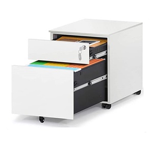 Mobilier De Bureau Sous bureau Mobile Classeur avec Serrure 2 Tiroir Classeur avec Clés - Product Image 1