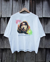 T-shirt court personnalisé Y2K vintage streetwear pour homme, coupe ample, 100 % coton, imprimé graphique psychédélique multicolore, ourlet brut