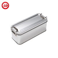 Boîte en fer blanc étroite et longue rectangulaire hermétique sans danger pour les aliments avec fermoir à clip pour l'emballage de biscuits macaron aux pépites de chocolat