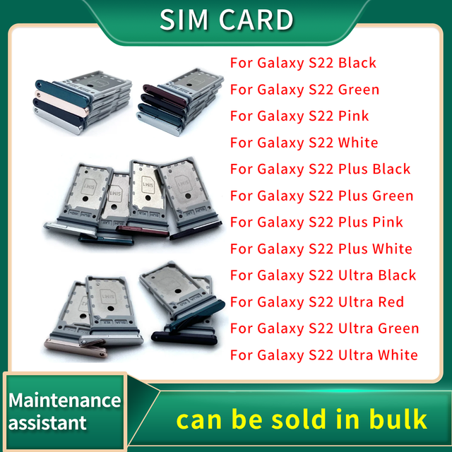 SIM Tray For Samsung Galaxy S22 S22Plus S22Ultra Dual SIM Card Slot Holder Adapter Accessories