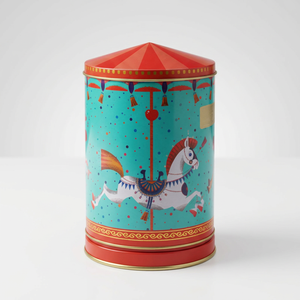 Caja de Música Navideña al por Mayor, Caja Metálica Giratoria con Música para Guardar Galletas, Dulces, Chocolate y Baklava - Product Image 1