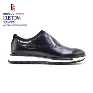 Chaussures de sport formelles pour hommes en cuir véritable italien faites à la main, durables, légères, respirantes, à enfiler, tendance mode, pour le bureau - Product Image 3