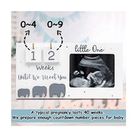 Meilleure vente Compte à rebours en bois semaines Cadre photo à ultrasons pour information sur la naissance