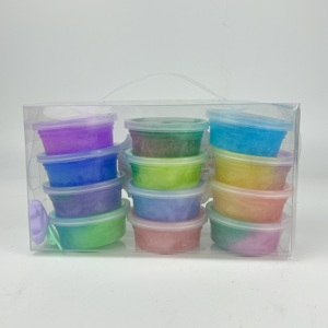 Kit de slime galaxie anti-stress extensible et scintillant, 12 pièces, couleurs mélangées, effet cristal, vente chaude - Product Image 1
