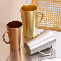Nouvelle tasse à café en acier inoxydable de gros, tasse à lait de voyage, tasse personnalisée, tasse en acier inoxydable avec mousqueton pour le camping
