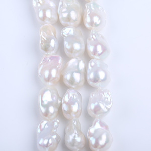 ไข่มุกน้ำจืดทรงบาร็อคสีม่วงธรรมชาติ ขนาด 14-16 มม. รูปทรงวงรี แบบเม็ดหลวม สำหรับทำเครื่องประดับ DIY สีขาว - Product Image 3