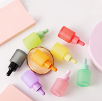 Botol Penetes Kaca Mini Warna-warni Kemasan Kosmetik Kosong dengan Lapisan Frost/Decal/Matte untuk Sampel Perawatan Kulit Perjalanan