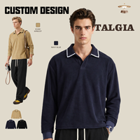 Pull-over Homme Hiver à Col Rabattu 360G Personnalisé avec Logo et Marque Privée, Manches Longues, Trois Couleurs, Vente en Gros