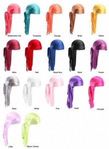 En gros : Durag en polyester soyeux, Bonnets de chimiothérapie, Bonnets foulard, Chapeaux de pirate, Turbans pour femmes musulmanes, Couleur unie, Livraison rapide, Mode - Product Image 2