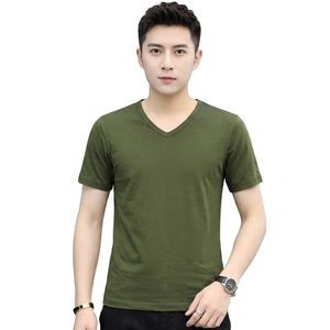 OEM Custom logo Embroidery Printed Design V-neck T-<b>shirt</b> Men's Summer New Short-sleeved Pure <b>White</b> <b>Slim</b> <b>Fit</b> Size T-<b>shirt</b> - Product Image 1