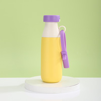 Bouteille d'eau isotherme en acier inoxydable 316 sans BPA, 520 ml, avec couvercle à bec verseur et paille, corde en silicone, pour sport, camping, gym, école