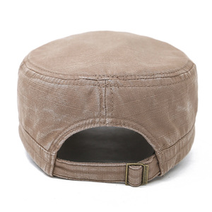 <b>Flat</b> Cap Canvas Men's Outdoor Sun <b>Hat</b> Spring Autumn Windproof Sunshade Adjustable Fit - Product Image 1