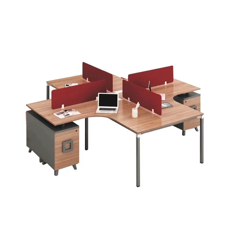 משרד שטח 4-אדם מודרני סגנון עץ משרד תחנת עבודה