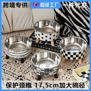 Gamelle surélevée pour chat en acier inoxydable, grande capacité, large ouverture, anti-renversement, sur pieds hauts, pour protéger le cou - Product Image 5