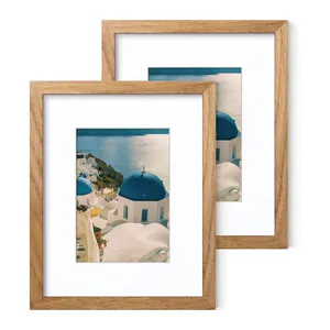 适用于家居装饰的实心橡木相框天然木框，用于墙壁和桌面展示