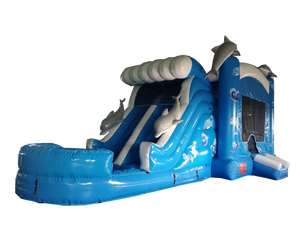 Castillo Inflable Comercial <span class=keywords><strong>de</strong></span> Doble Carril <span class=keywords><strong>con</strong></span> Tobogán y <span class=keywords><strong>Piscina</strong></span>, Diseño Delfín Azul, Precio <span class=keywords><strong>de</strong></span> Fábrica, para Fiestas y Eventos Infantiles <span class=keywords><strong>de</strong></span> <span class=keywords><strong>Verano</strong></span> - Product Image 1