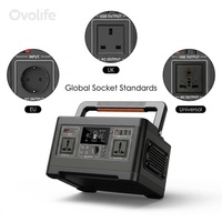 Station d'alimentation portable OVO-A5 500W 520Wh 140400mAh à onde sinusoïdale pure avec 2 prises CA, batterie au lithium pour la maison, les situations d'urgence et le camping