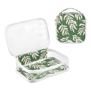 Petite trousse de maquillage, sacs cosmétiques transparents en PVC pour femmes, trousse de maquillage de voyage avec poignée, sacs à cosmétiques - Product Image 2