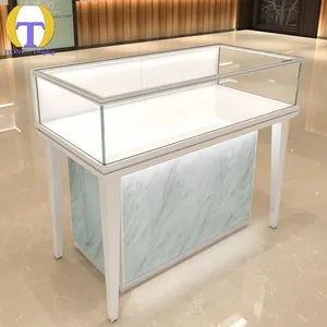 Well-Designed Luxury Jewellery Shop Counter Showcase Display With Large Storage Cabinet In Back
