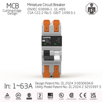 Disjoncteur miniature domestique en cuivre SPN 36 mm MCB UL489 CSAC22.2No5 IEC EN60898-1 Conception brevetée unique Câblage rapide 10kA