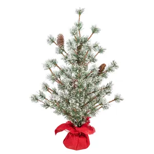 Co-Arts Wickeln vorbeleuchteter schneebedarfer Weihnachtsbaum in Miniatur