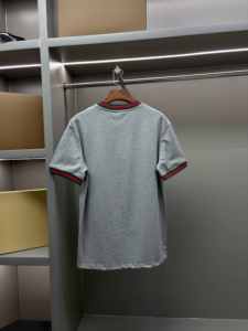 Luxury quality summer casual designer style vintage grey loose Gu cci short-sleeved T-<b>shirt</b> for men - Product Image 4
