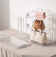 Présentoir de rangement pour sacs à main en plastique de haute qualité, 18 compartiments, design télescopique simple, prix de gros usine