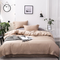 Ensemble de draps en coton gris, 100% coton, 300TC, housse de couette en coton classique de haute qualité