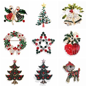 Broche de Natal em Liga Metálica Estilo Europeu-Americano, com Árvore de Natal, Sapato, Velhinho, Alce, Guirlanda, Floco de Neve e Sino, Unissex - Product Image 2