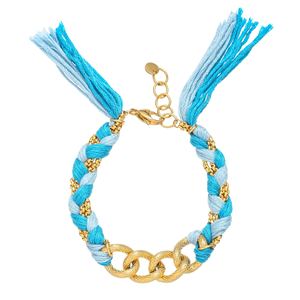 Pulsera cubana tejida de tela de nuevo diseño Dyola, joyería de acero inoxidable chapada en <span class=keywords><strong>oro</strong></span> de 18K hipoalergénica de alta calidad para mujer - Product Image 5