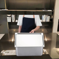 Hei Lv Amerikanischer Stil FSP-1/4 Polierter Edelstahl Quadratischer Buffet-Teller Hot Pot Gefriertruhe Essenslieferungsbehälter Buffet-Restaurant