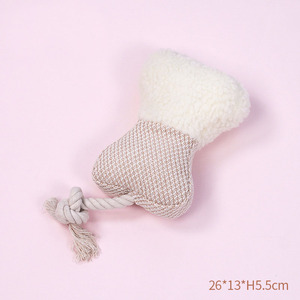 Produk hewan peliharaan kartun modis tahan lama mainan anjing suara mewah pembersih tumbuh gigi mainan tali katun terapi dikemas dalam tas - Product Image 6