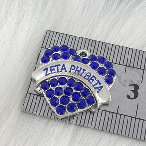 Charmes de sororité de luxe pour collier Bracelet Zeta Phi Beta Finer 1920 lettres grecques ZPB trois couleurs pendentifs breloque <span class=keywords><strong>en</strong></span> forme de coeur - Product Image 6