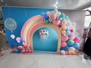 Spring Easter Decoration 2024 <strong>Background</strong> for Photography Kids Birthday Party Rabbits Eggs Arch Door Flower Backdrops - Product Image 4