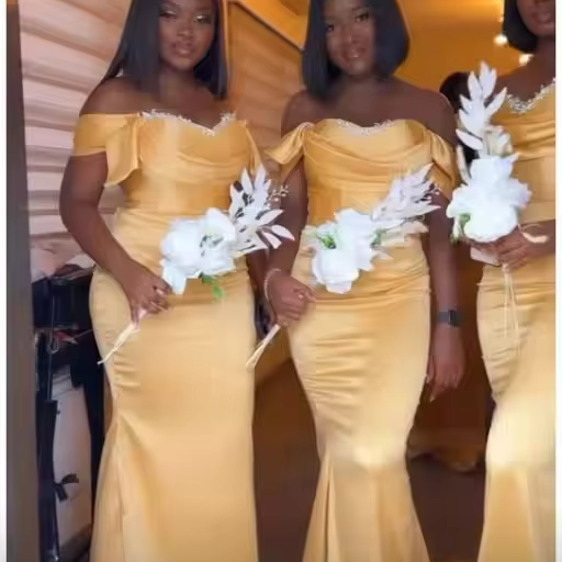 Wholesale Yellow Cheap Bridesmaid Dresses Simple Stylish