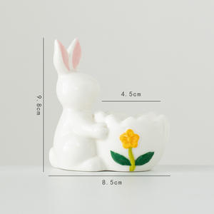 إبداعي عيد الفصح مرسومة باليد لطيف أرنب صينية بيض سيراميك ديكور منزلي زخرفة وحرف يدوية عبر الحدود للحفلات - Product Image 6