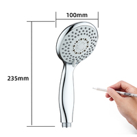Pommeau de douche à main moderne en plastique ABS, haute pression, poli, écologique, effet pluie, 3 fonctions, pour accessoires de robinetterie de salle de bain