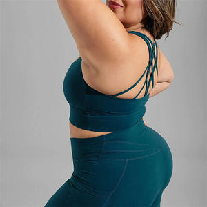 Nuovo abbigliamento sportivo personalizzato da Yoga traspirante 5Xl 2 pezzi reggiseno a forma di V Set di abbigliamento per allenamento taglie forti per donna - Product Image 2