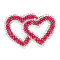 Nouvel amour estampage Figure couleur perle Double coeur strass pâte bricolage sacs chaussures et chapeaux accessoires décoratifs