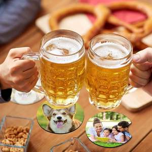 Custom Logo Coaster Personalized Round Coaster Sublimation Printing Coaster <b>Mats</b> Pu Leather Round <b>Table</b> <b>Mat</b> Design <b>Mat</b> - Product Image 1