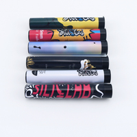 Emballage personnalisé à impression complète de 1500 pièces Support de voyage Tubes noirs Pop Top de 115mm avec capuchon à presser pour le stockage des herbes et des épices