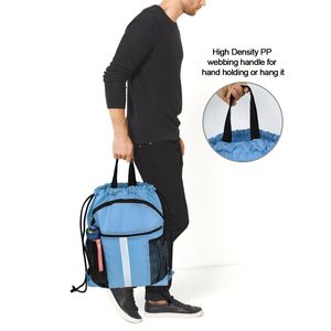 Muestra Gratis de Bolsa de Viaje con Separación para Húmedo y Seco, Mochila Deportiva de Moda, Impermeable, con Cordón para Natación - Product Image 6